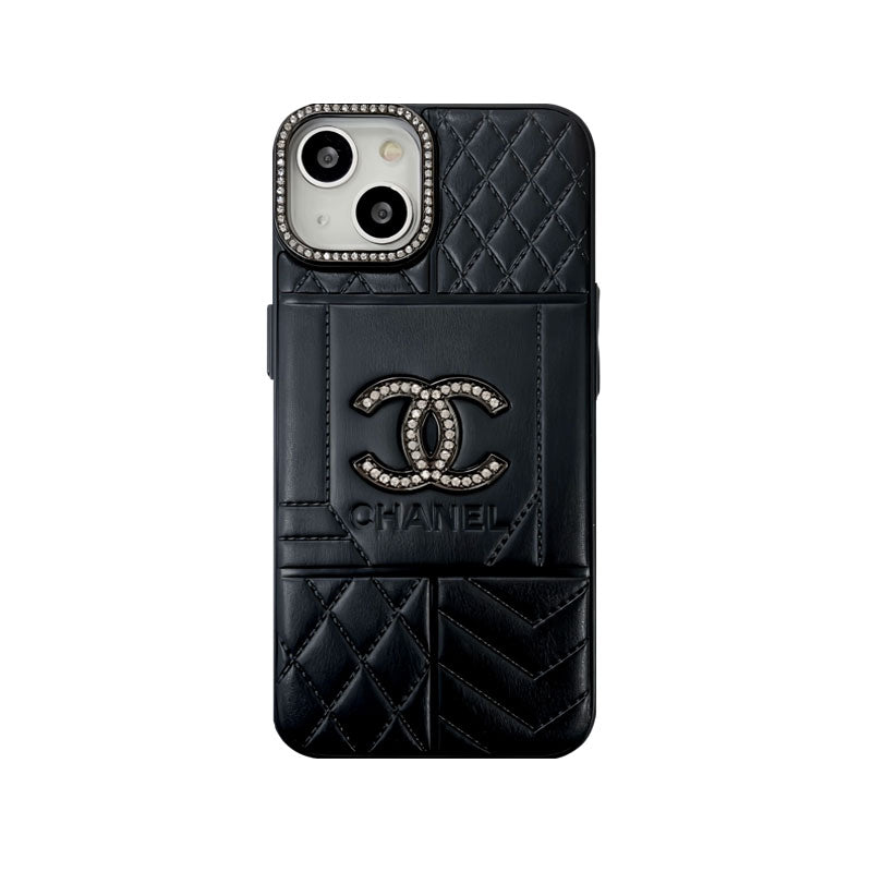 LUXURY LEATHER CC PHONE CASE WITH DIAMOND mysite