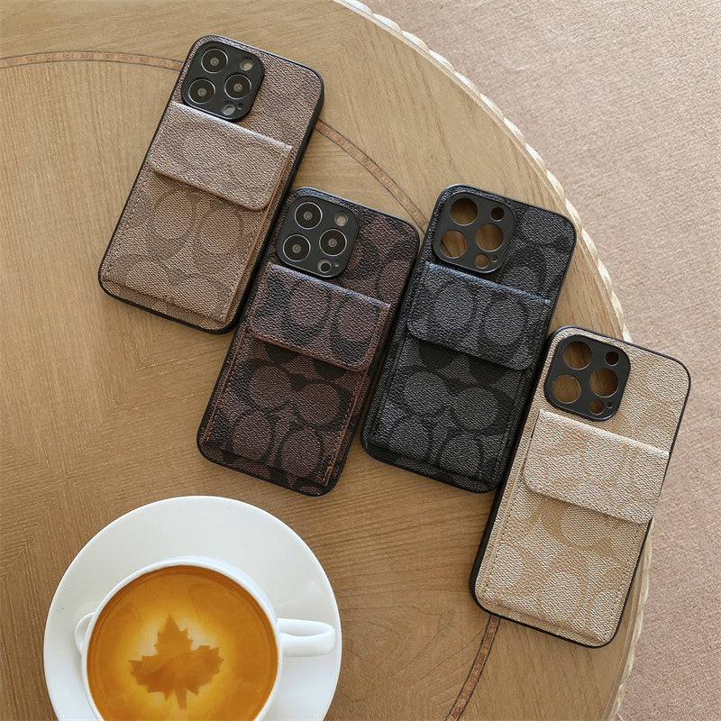 Coach iPhone Case With Wallet Dark Brown-HP240513 mysite