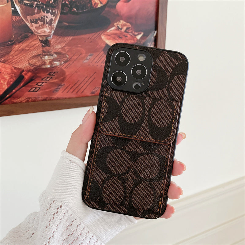 Coach iPhone Case With Wallet Dark Brown-HP240513 mysite