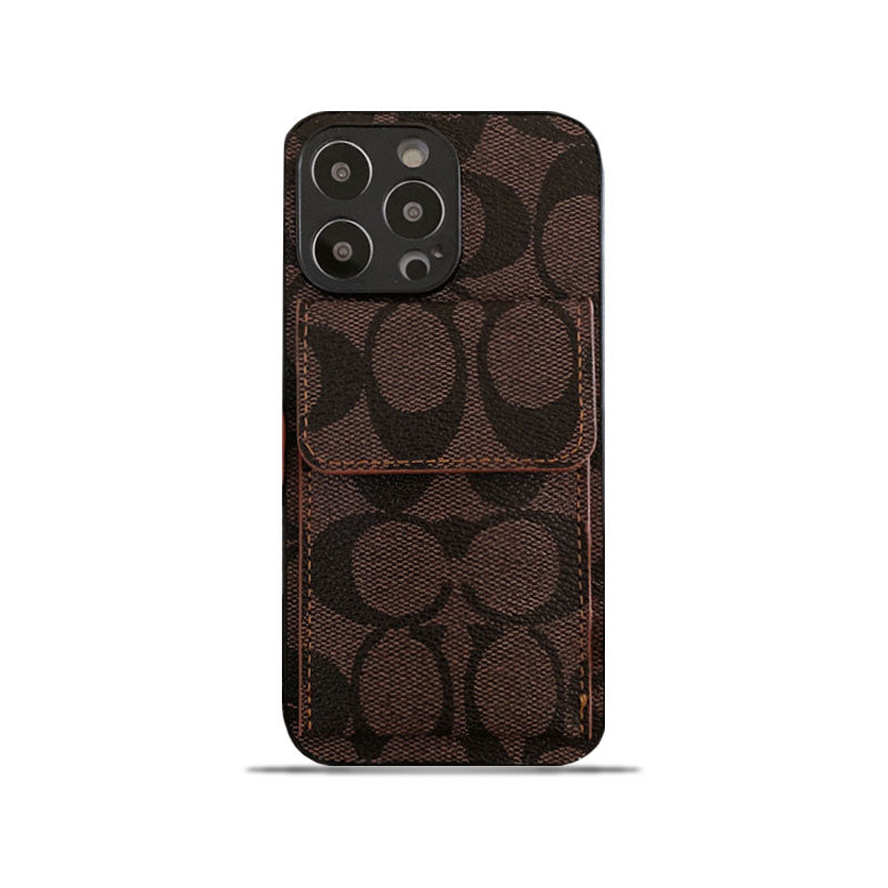 Coach iPhone Case With Wallet Dark Brown-HP240513 mysite