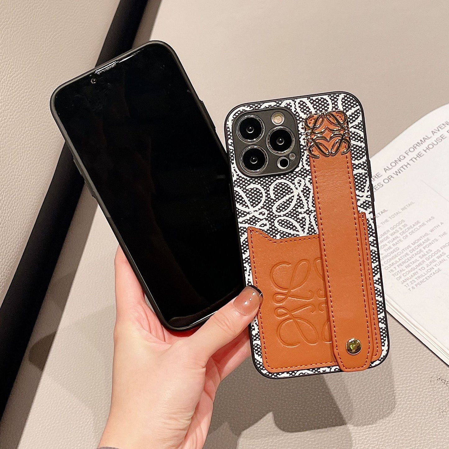 Leather Loewe iPhone Case Black-HDK231201 mysite