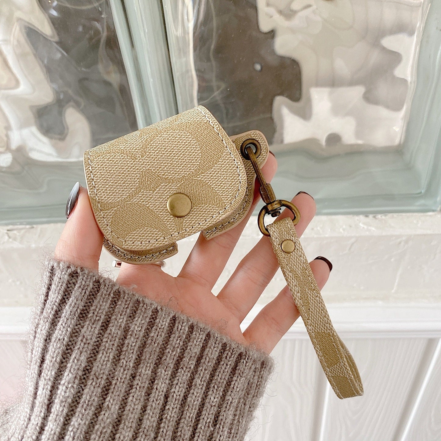 Leather Coach AirPods Case White-CC231215 mysite