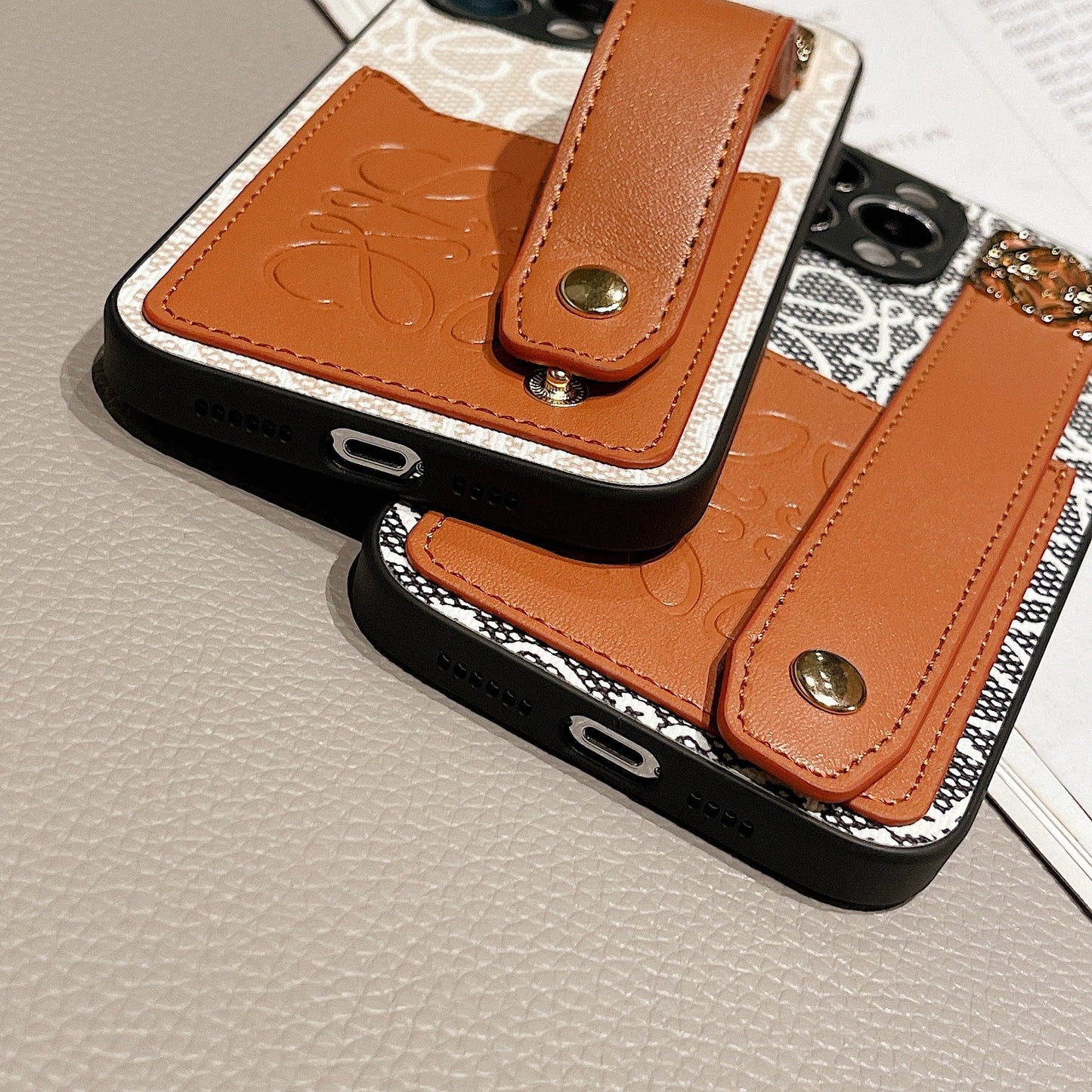 Leather Loewe iPhone Case Black-HDK231201 mysite