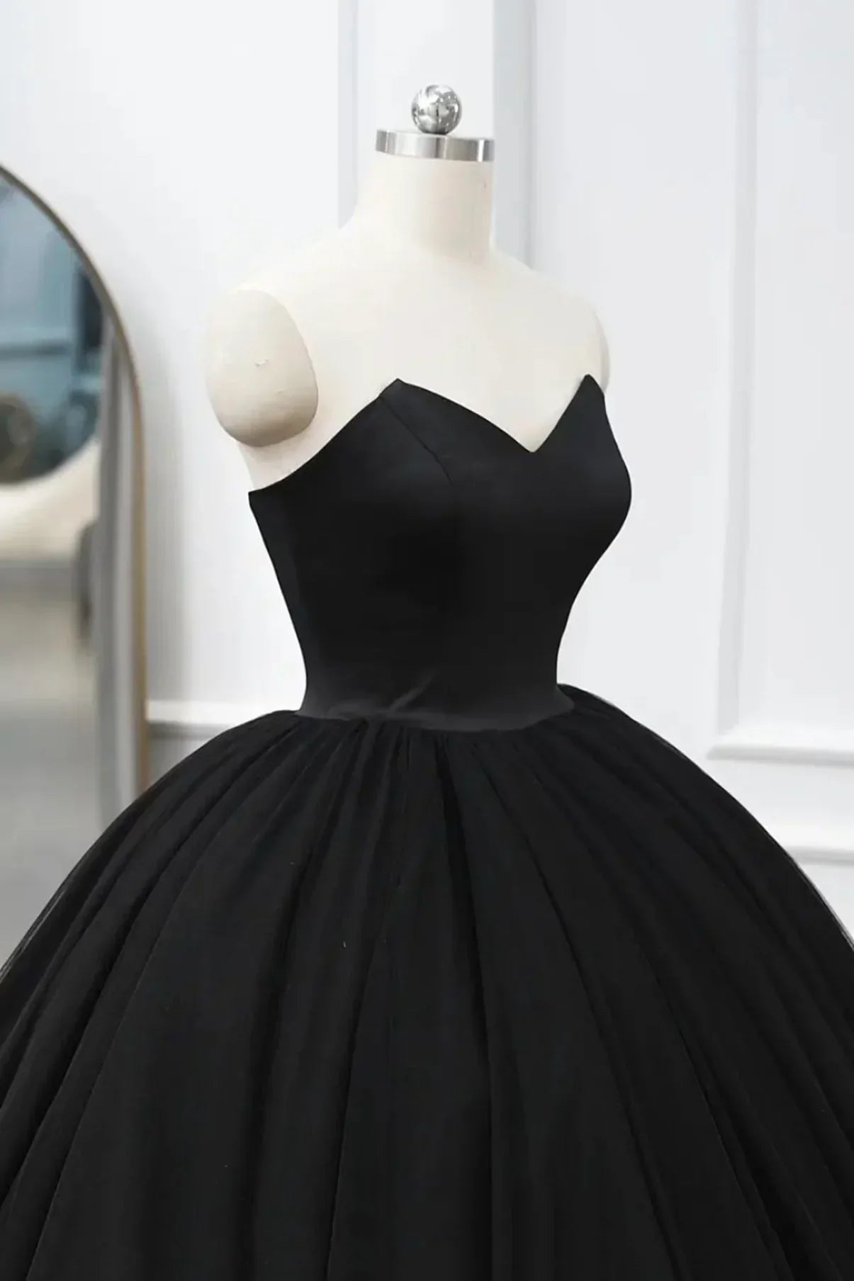 Black Tulle Long Ball Gown Prom Dresses,Vintage Long Evening Dresss mysite