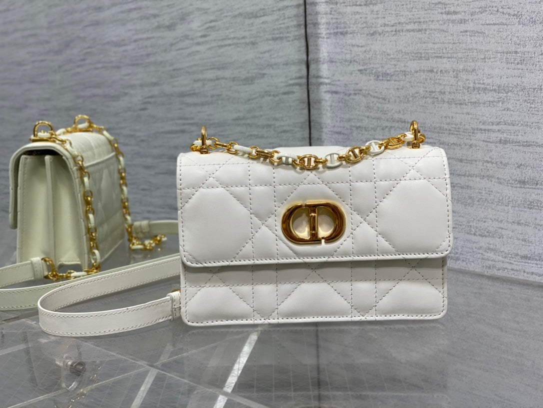 Dior Miss Caro White Macrocannage Lambskin Bag - 19 x 13 x 5.5 cm mysite
