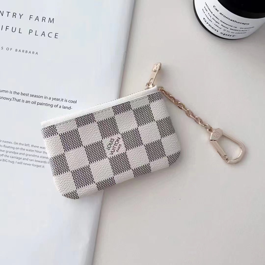 Luxury LV-Inspired Monogram Coin Pouch Collection with Chain Clip mysite