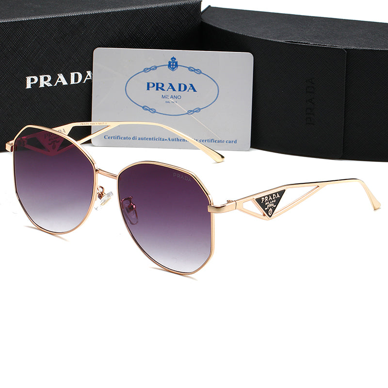 Unisex Triangle Logo Metal Sunglasses mysite