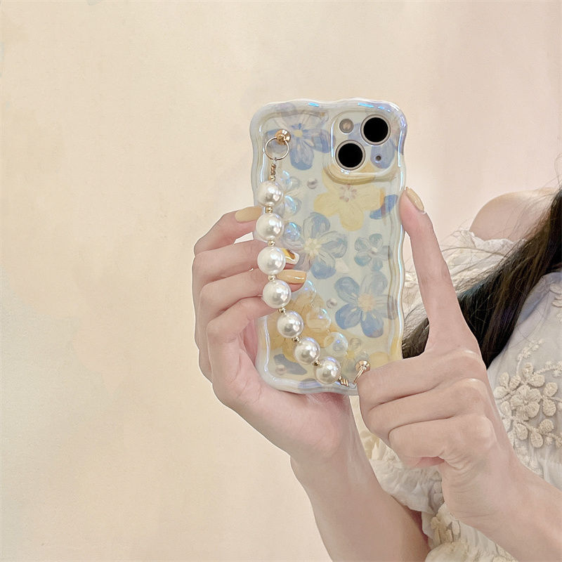 Elegant Little Flowers With Pearl Chain For iPhone Case mysite