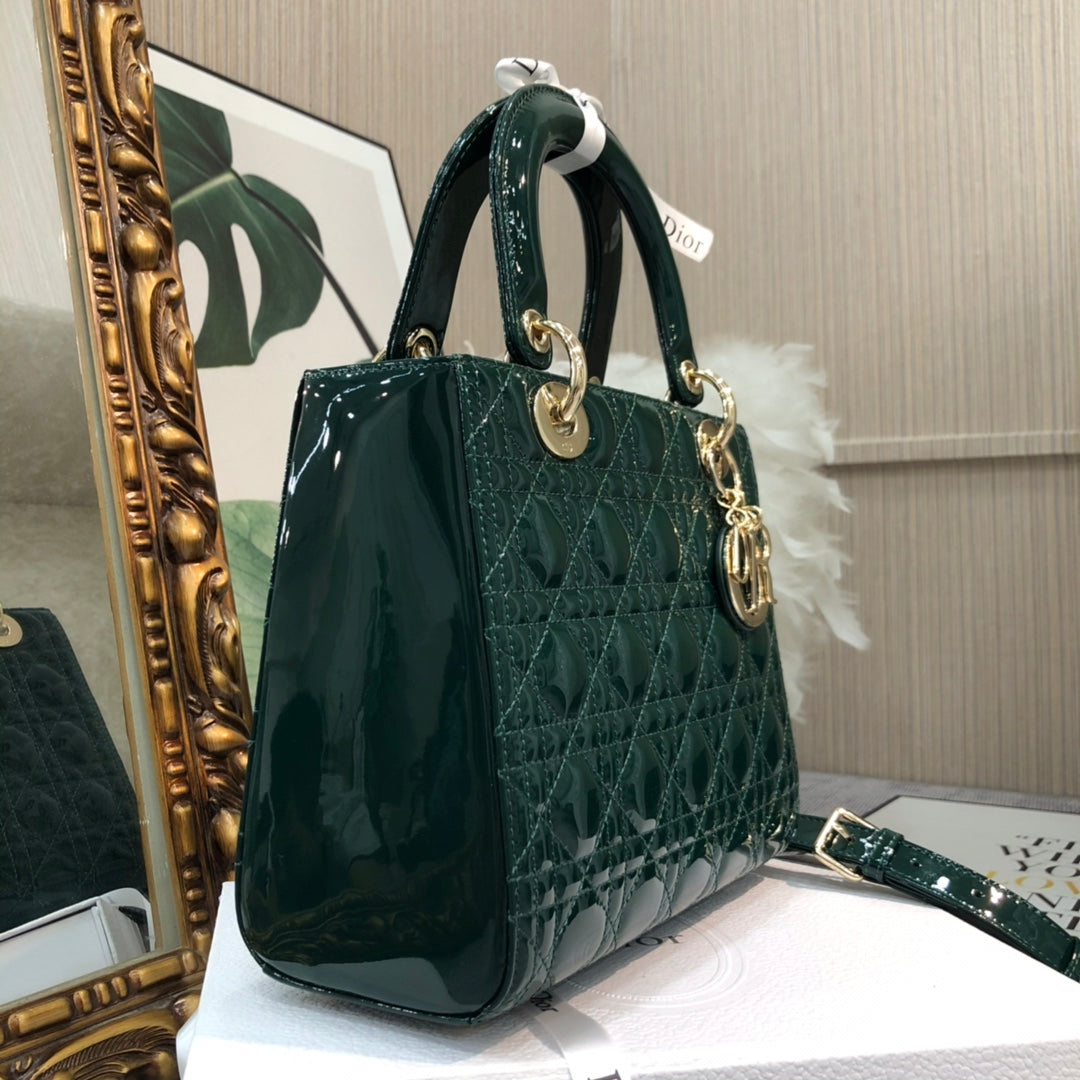 medium lady 24 blue green patent calfskin mysite