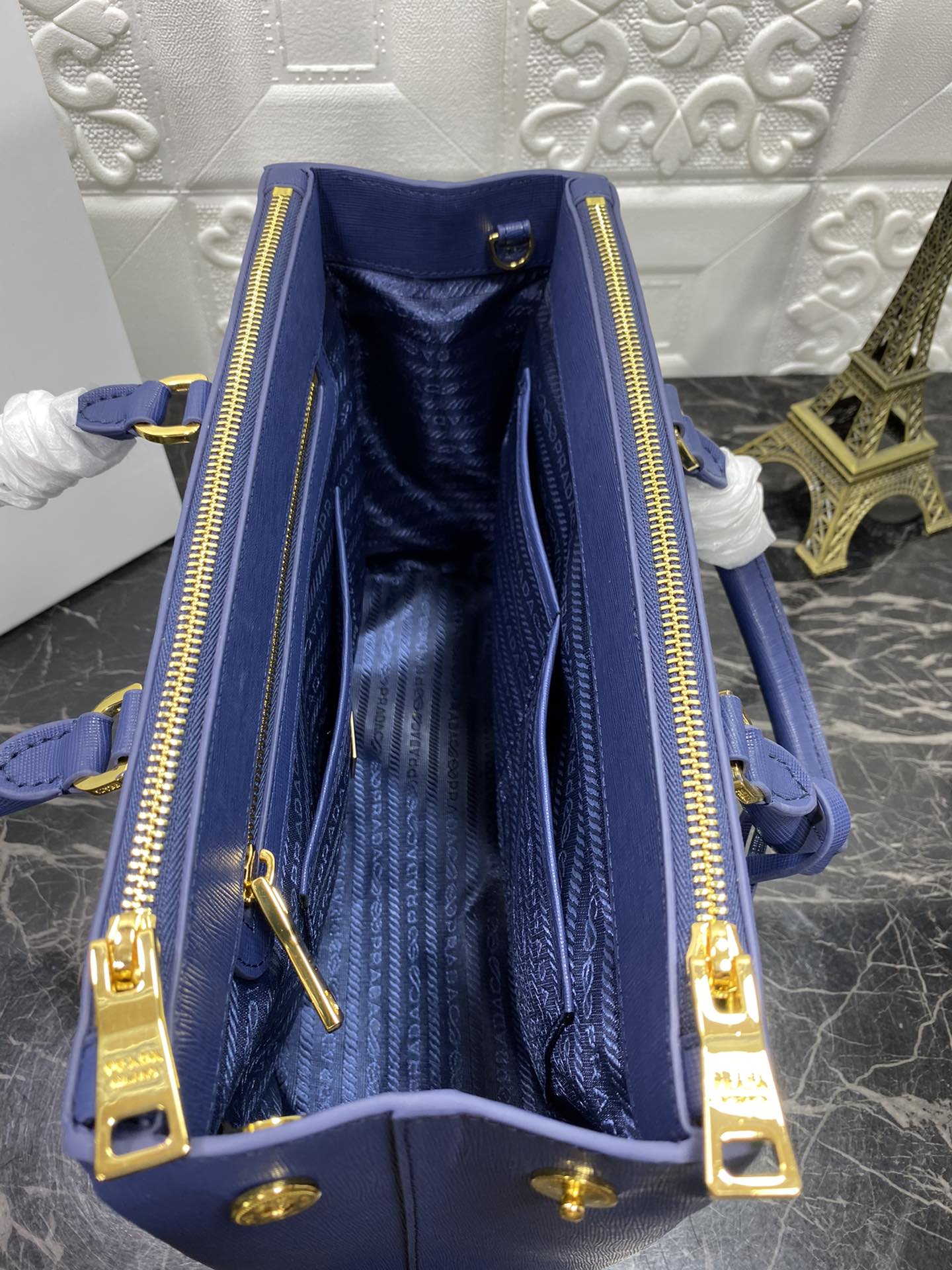 PRA GALLERIA 32 BAG IN NAVY BLUE SAFFIANO LEATHER mysite