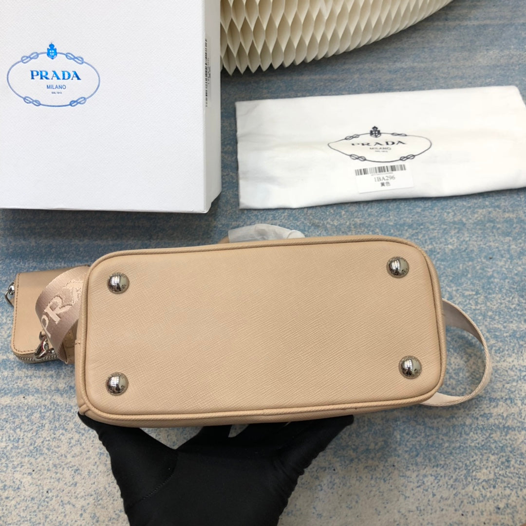 PRA MINI 23 BAG IN TAN BEIGE SAFFIANO LEATHER mysite