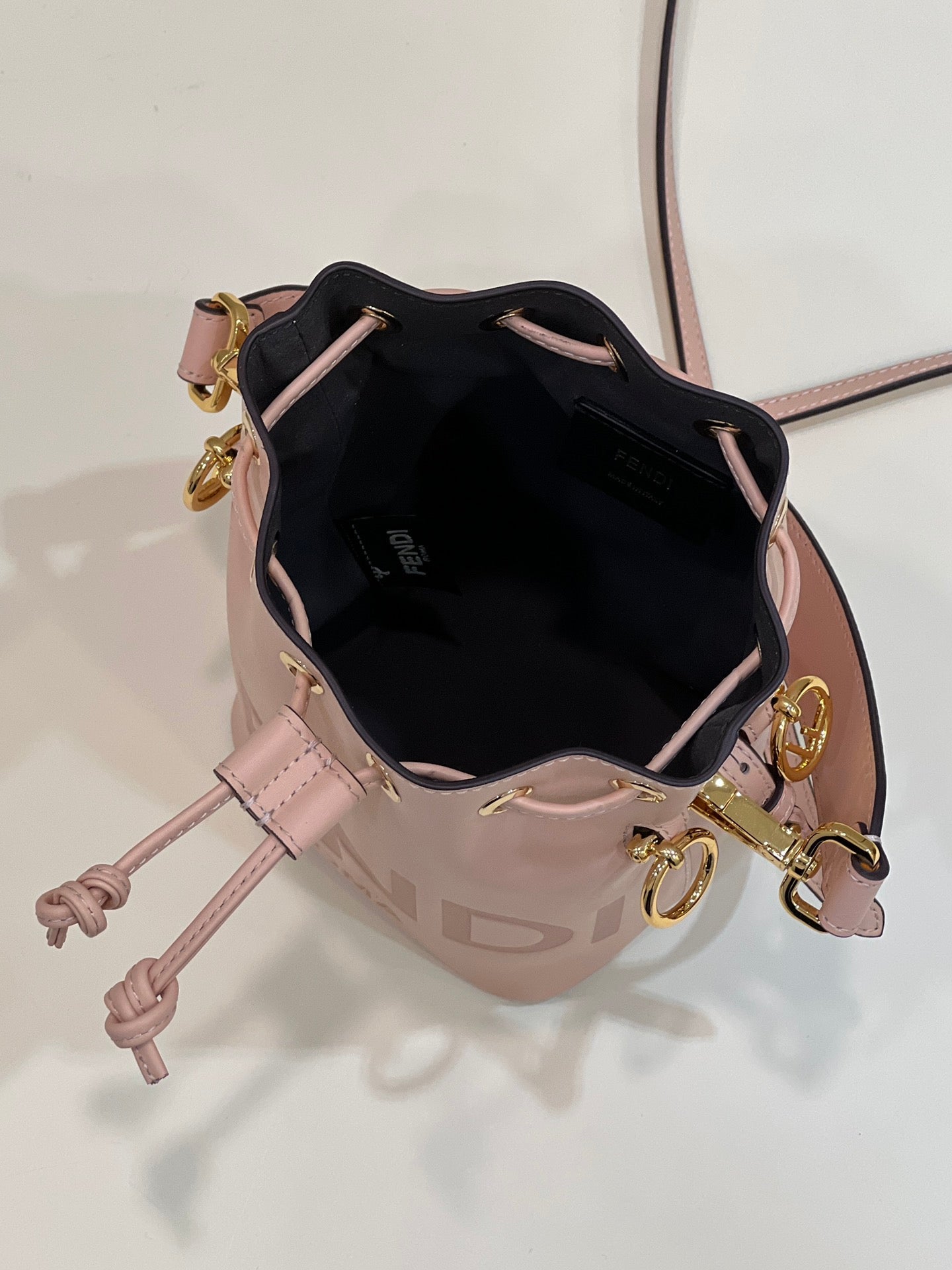 MON TRESOR MINI 18 BAG IN PEACHY PINK CALFSKIN FF WITH GOLD HARDWARE mysite