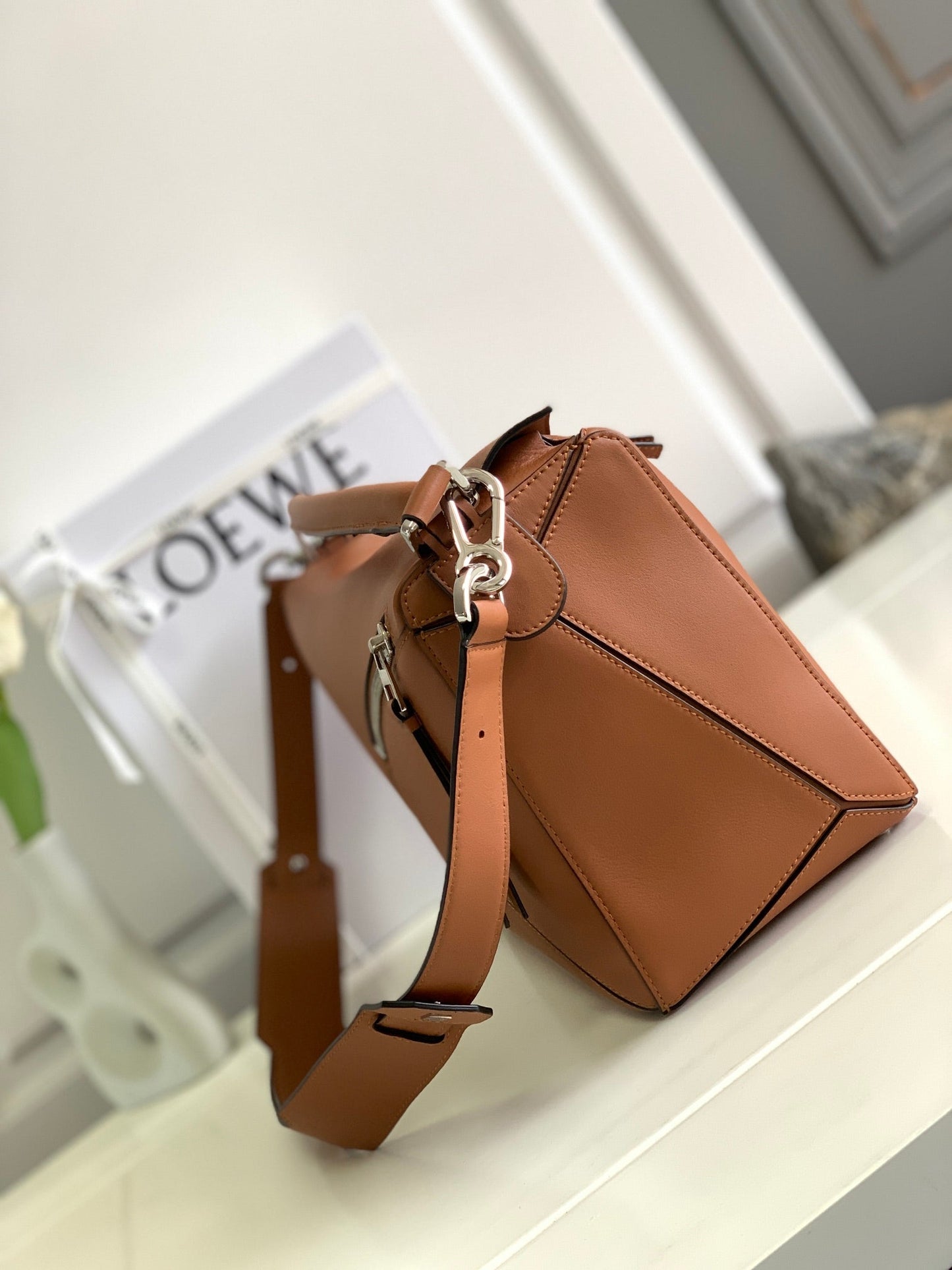 LOE PUZZLE LARGE 35 BAG IN BRONZE BROWN CALFSKIN mysite