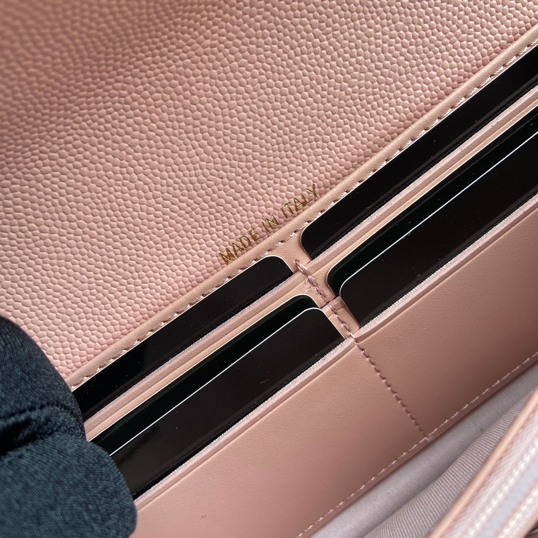 CC Classic Long Wallet 19cm Pink Grained Calfskin mysite