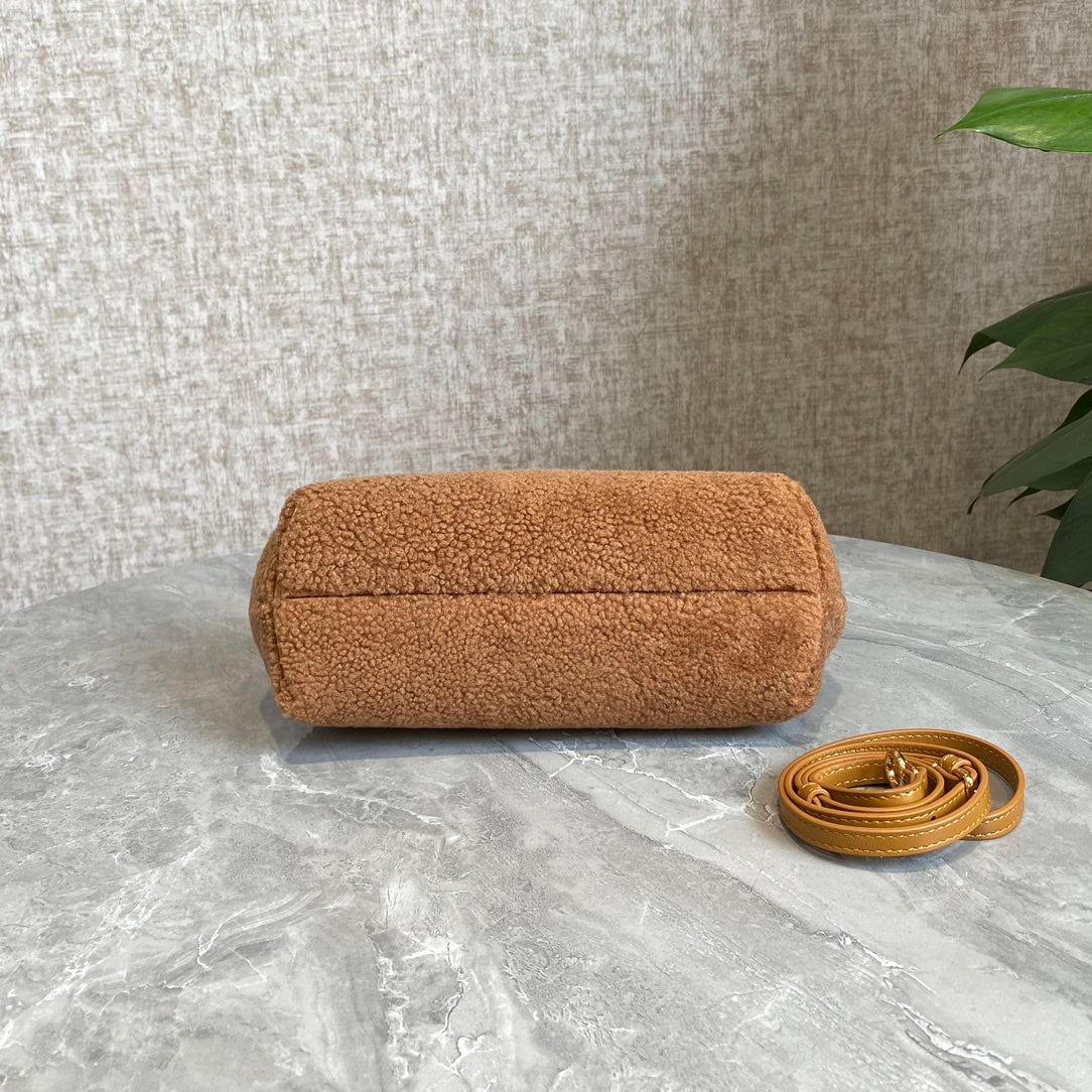 FENDI FIRST MINI 26 BAG IN CIDER BROWN WOOL WITH GOLD HARDWARE mysite