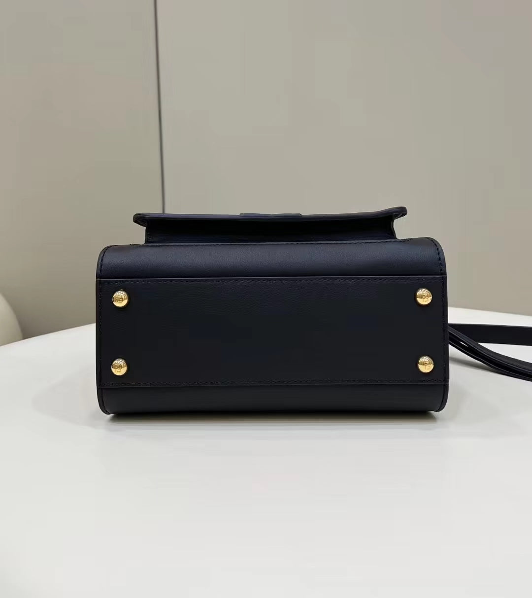 FENDI PEEKABOO MINI 23 BAG IN BLACK CALFSKIN WITH GOLD HARDWARE mysite