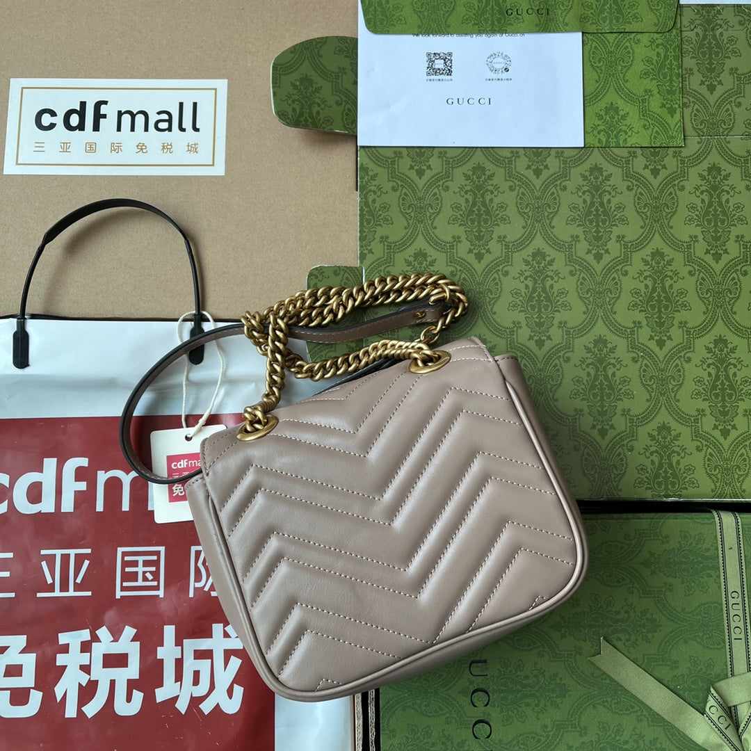 gg marmont mini 18cm dark nude calfskin gold hardware mysite