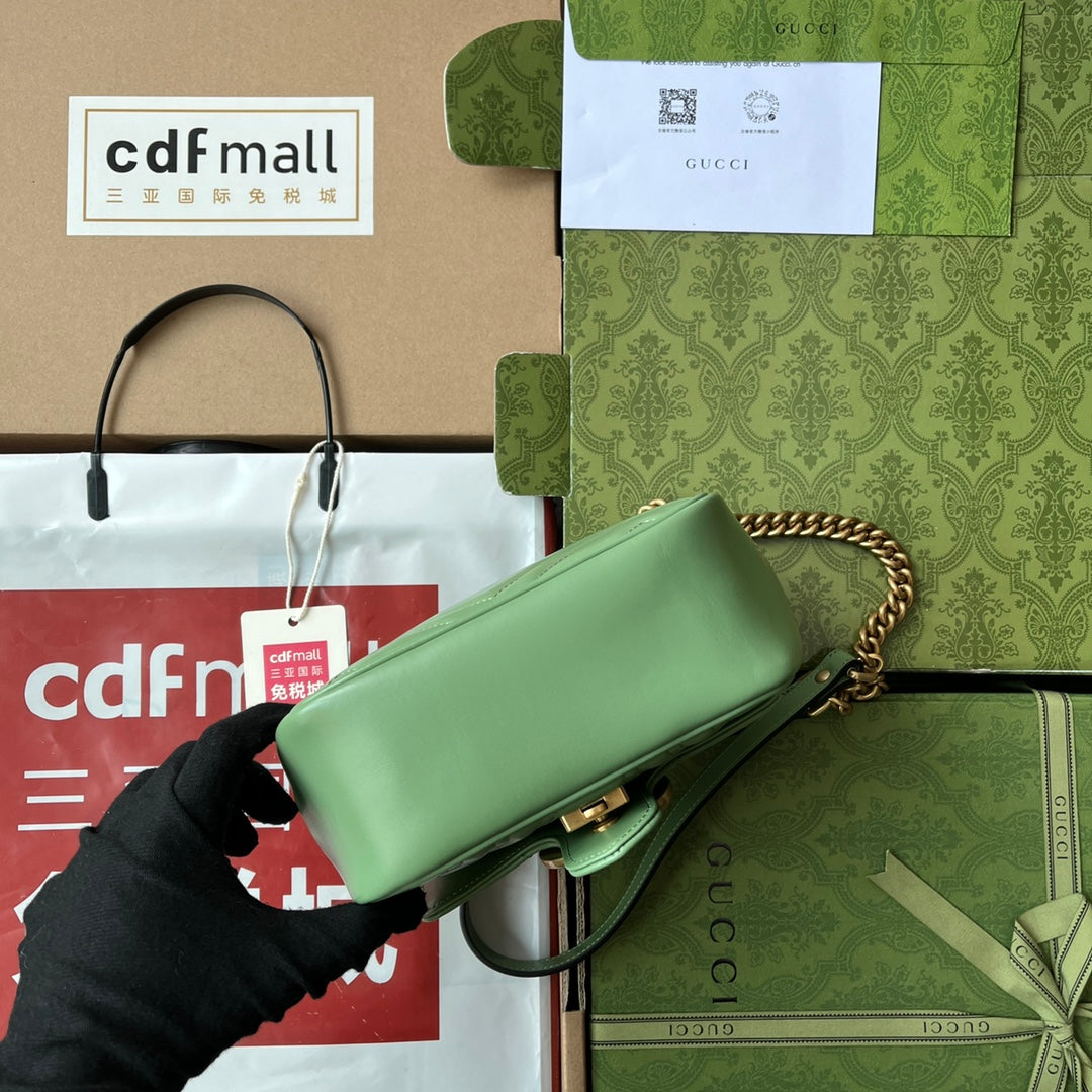 gg marmont mini 18cm green calfskin gold hardware mysite