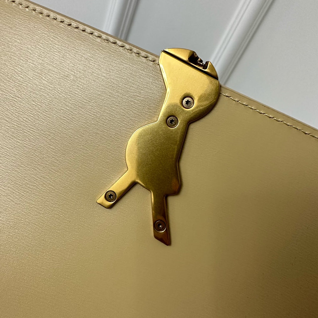 YSL Solferino Small Satchel Bag Beige Gold Calfskin 339420 mysite