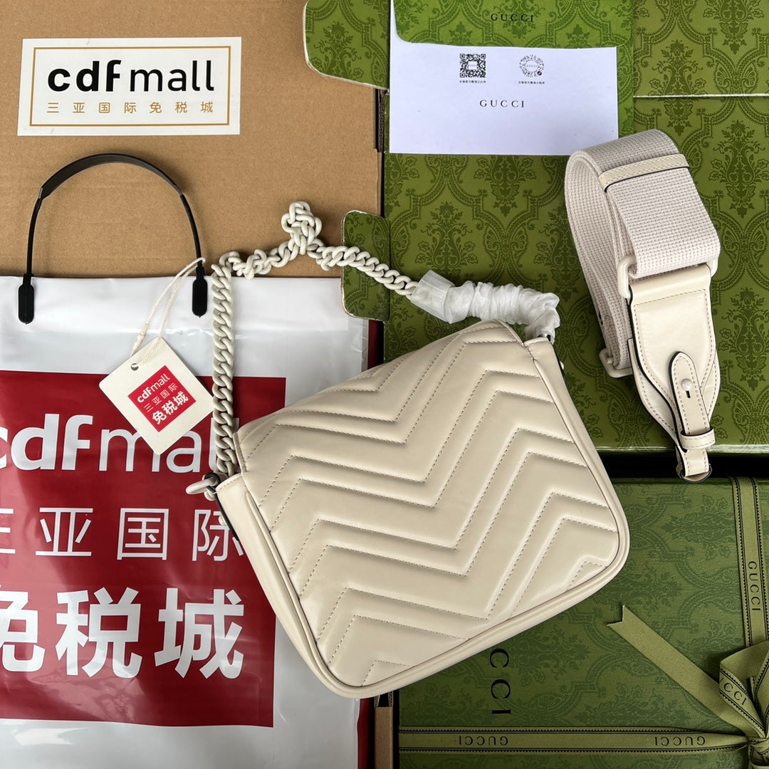 gg marmont mini 18cm all white calfskin mysite