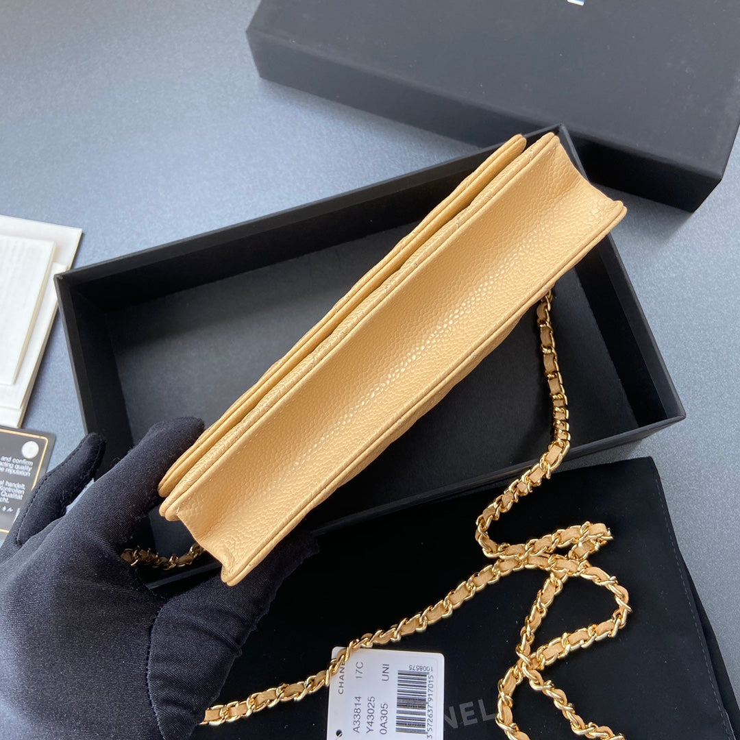 CC Woc 20cm Yellow Grained Calfskin Gold Hardware mysite