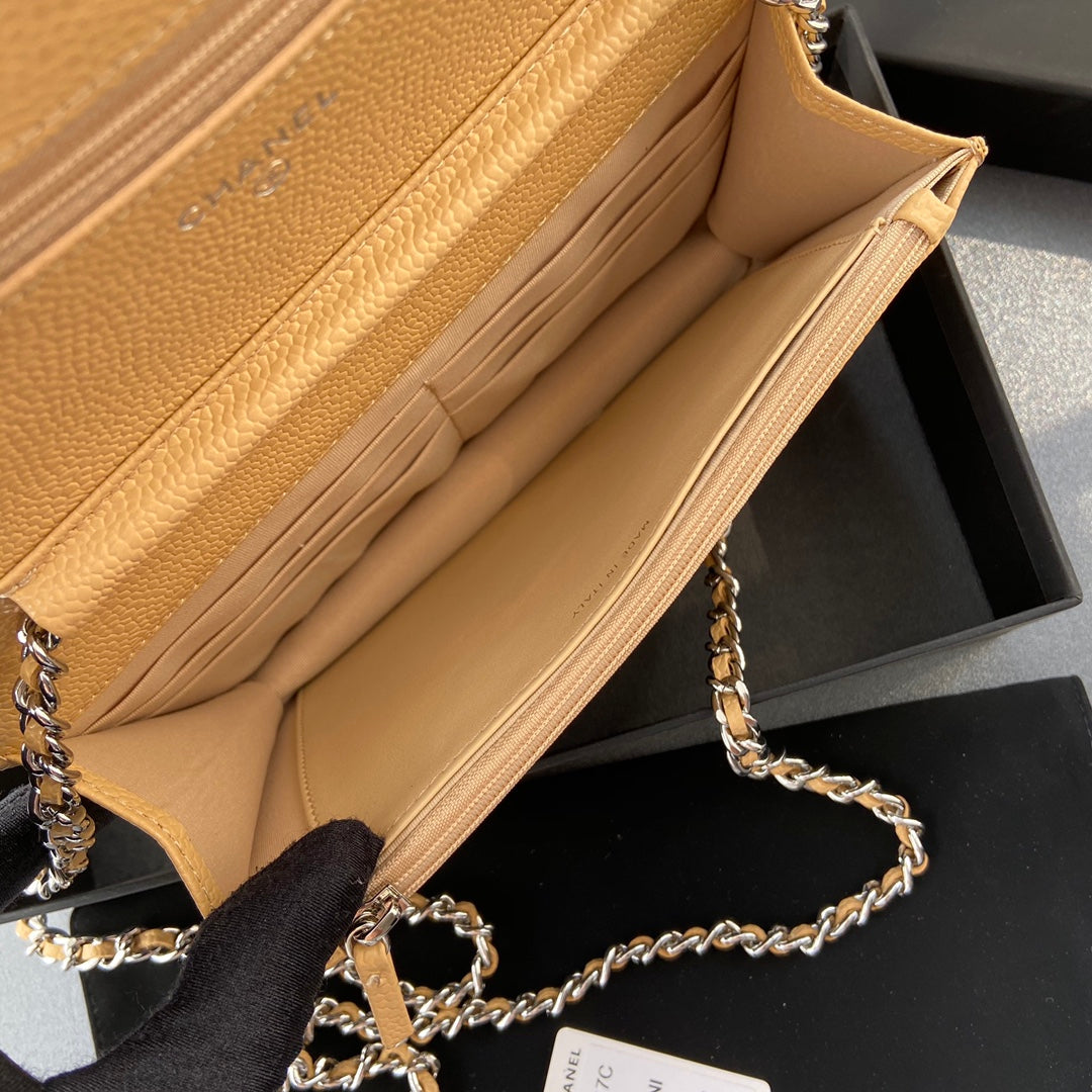 CC Woc 20cm Yellow Grained Calfskin Silver Hardware mysite