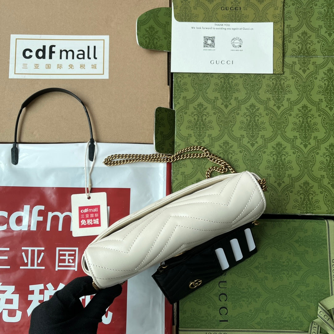 gg marmont 21cm white calfskin gold hardware mysite