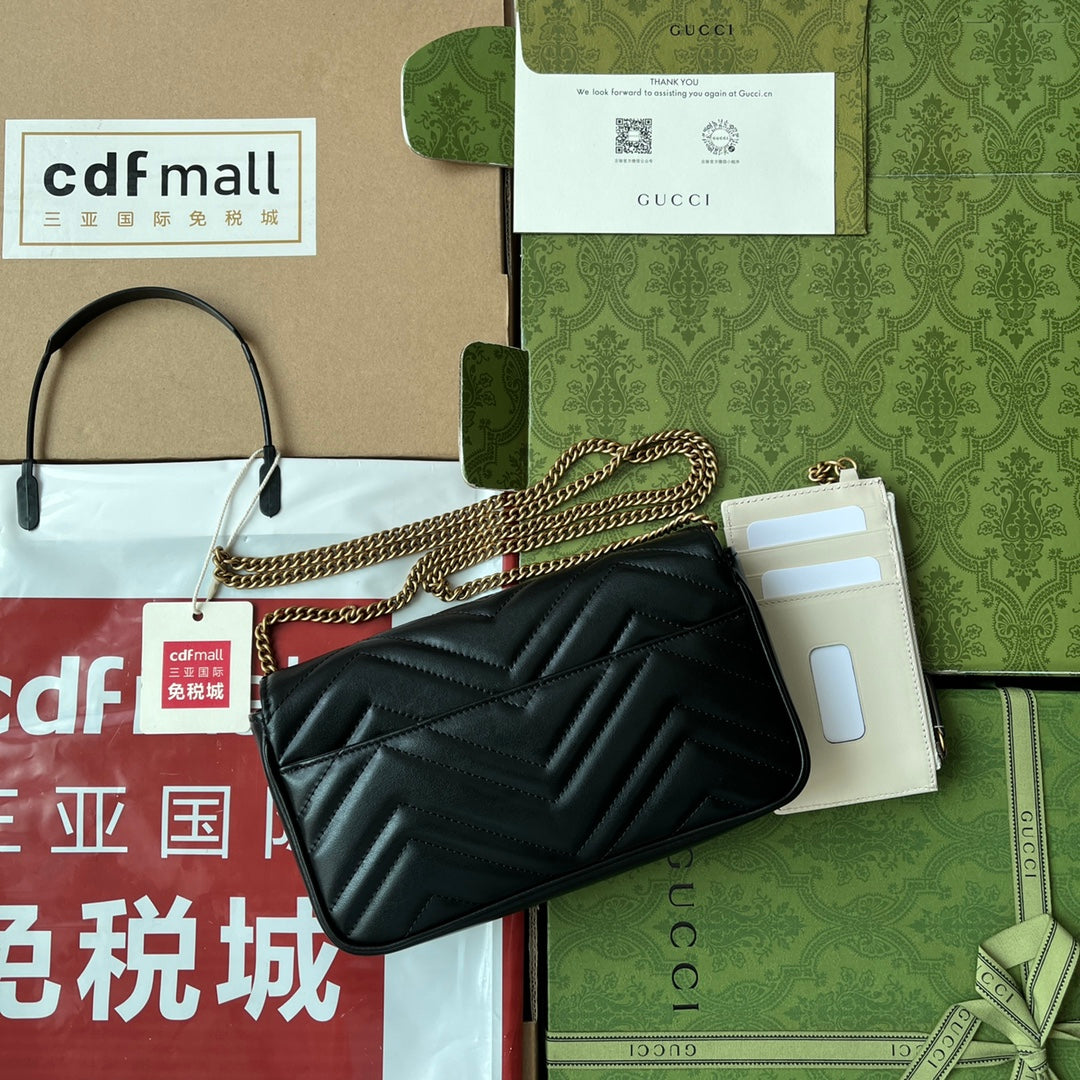 gg marmont 21cm black calfskin gold hardware mysite