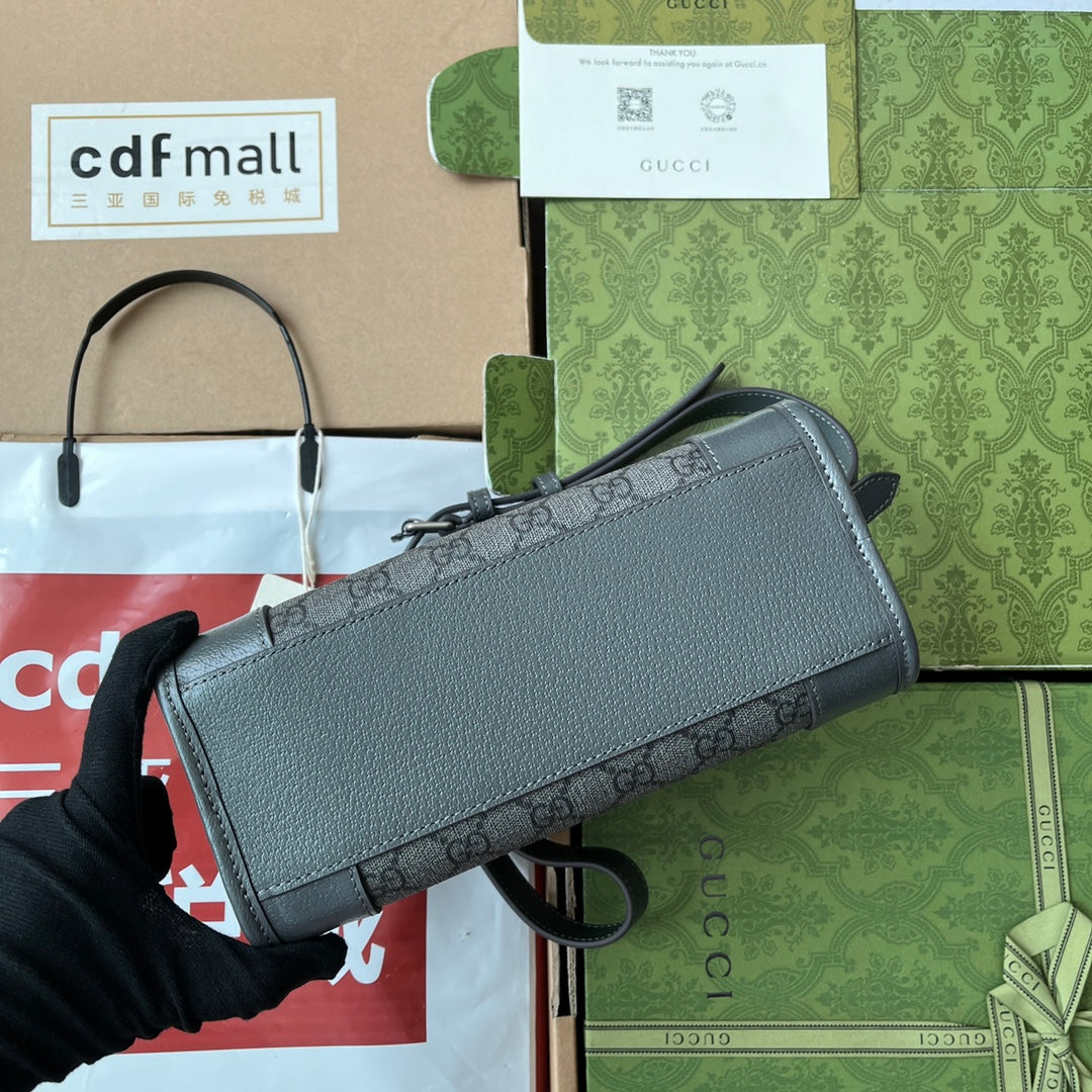 Gucci Messenger Bag 35 Grey Canvas 240021 mysite