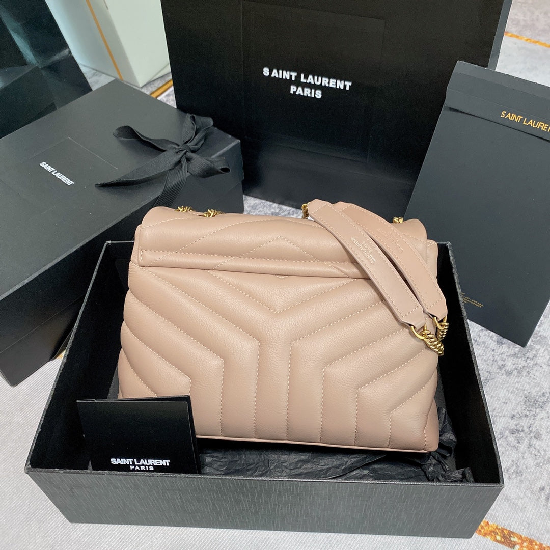 LOULOU PUFFER SMALL 25CM DARK BEIGE QUILTED LAMBSKIN mysite