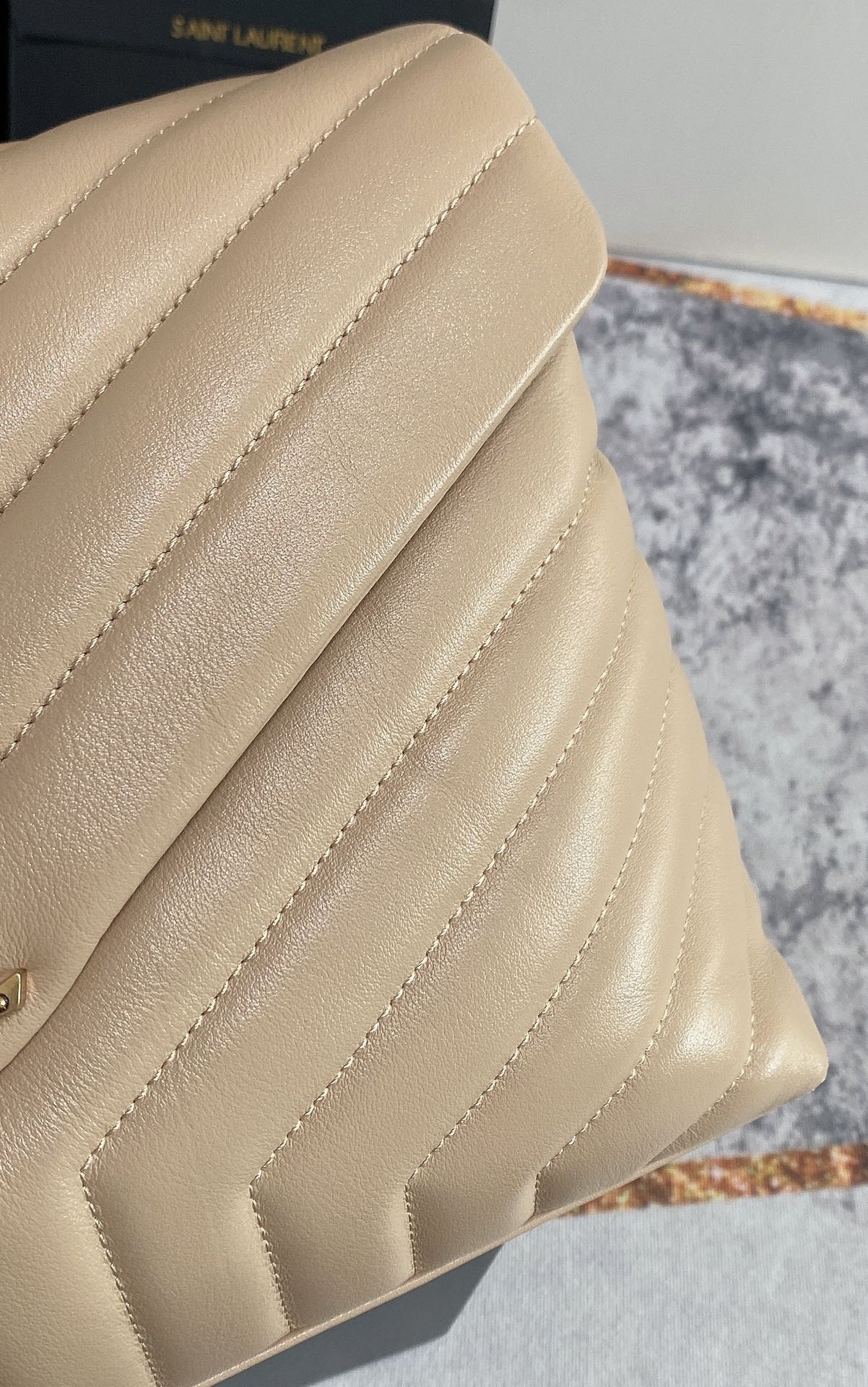 LOULOU MEDIUM 32 BEIGE QUILTED LEATHER GOLD HARDWARE mysite