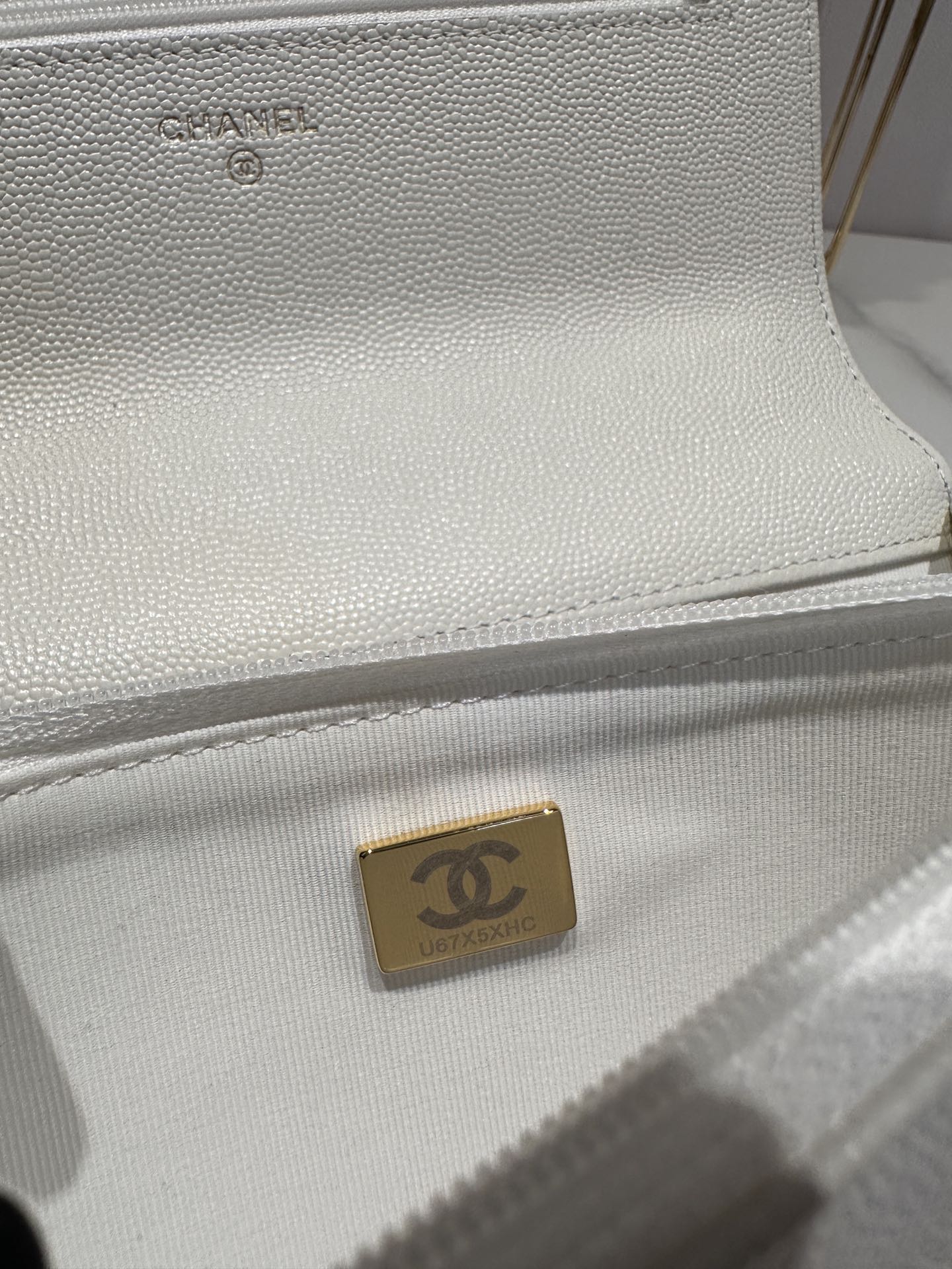 CC 24K Woc 19cm Cream Grained Calfskin Gold Hardware mysite