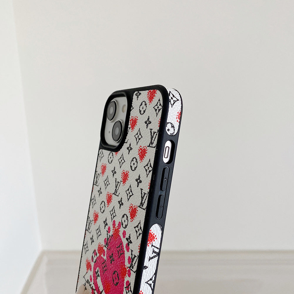 Lou Balloon & Heart Leather iPhone Case mysite