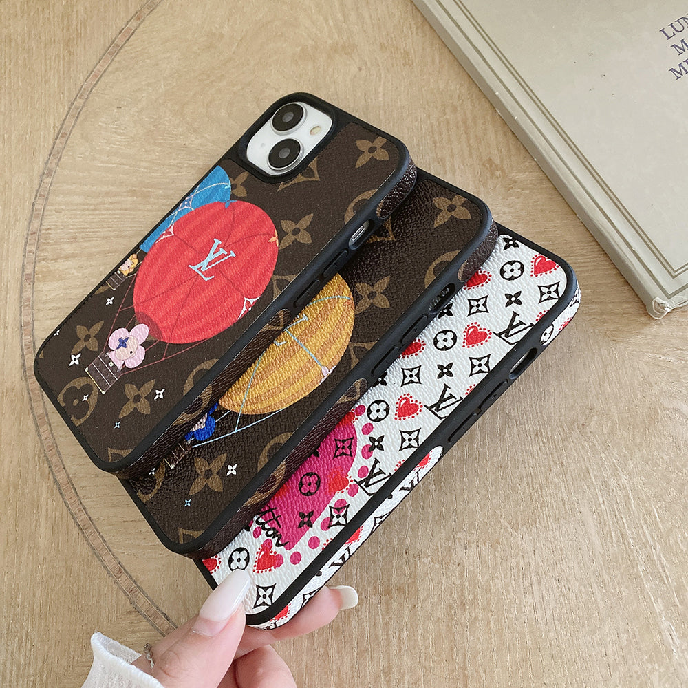 Lou Balloon & Heart Leather iPhone Case mysite