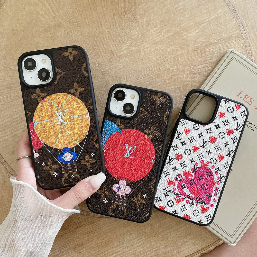 Lou Balloon & Heart Leather iPhone Case mysite