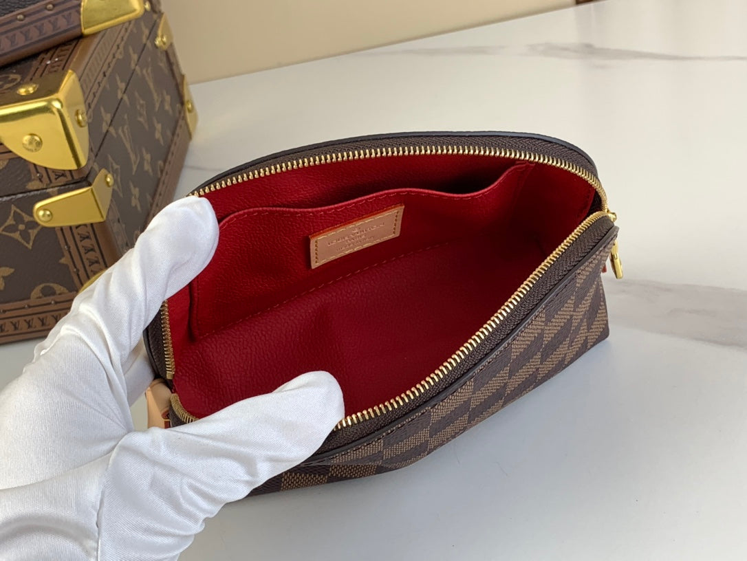 COSMETIC POUCH PM 19 IN BROWN DAMIER EBENE CANVAS mysite