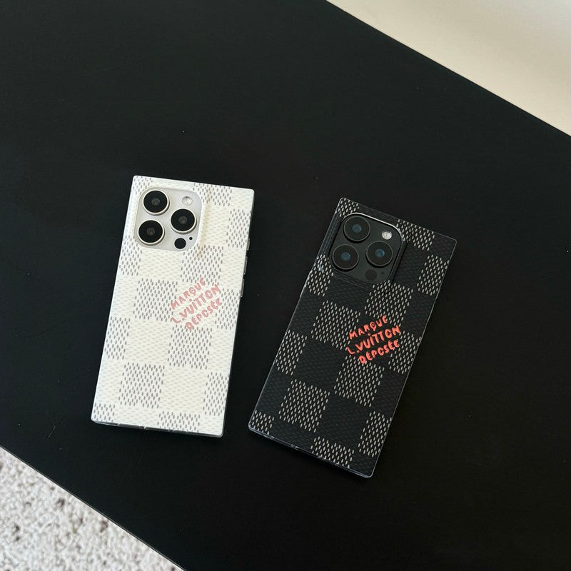Lou Black & White Sqaure iPhone Case mysite
