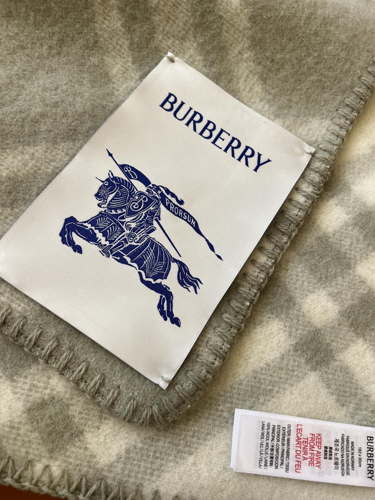 CHECK WOOL 182 CM SCARF PASTEL GRAY 405047 mysite