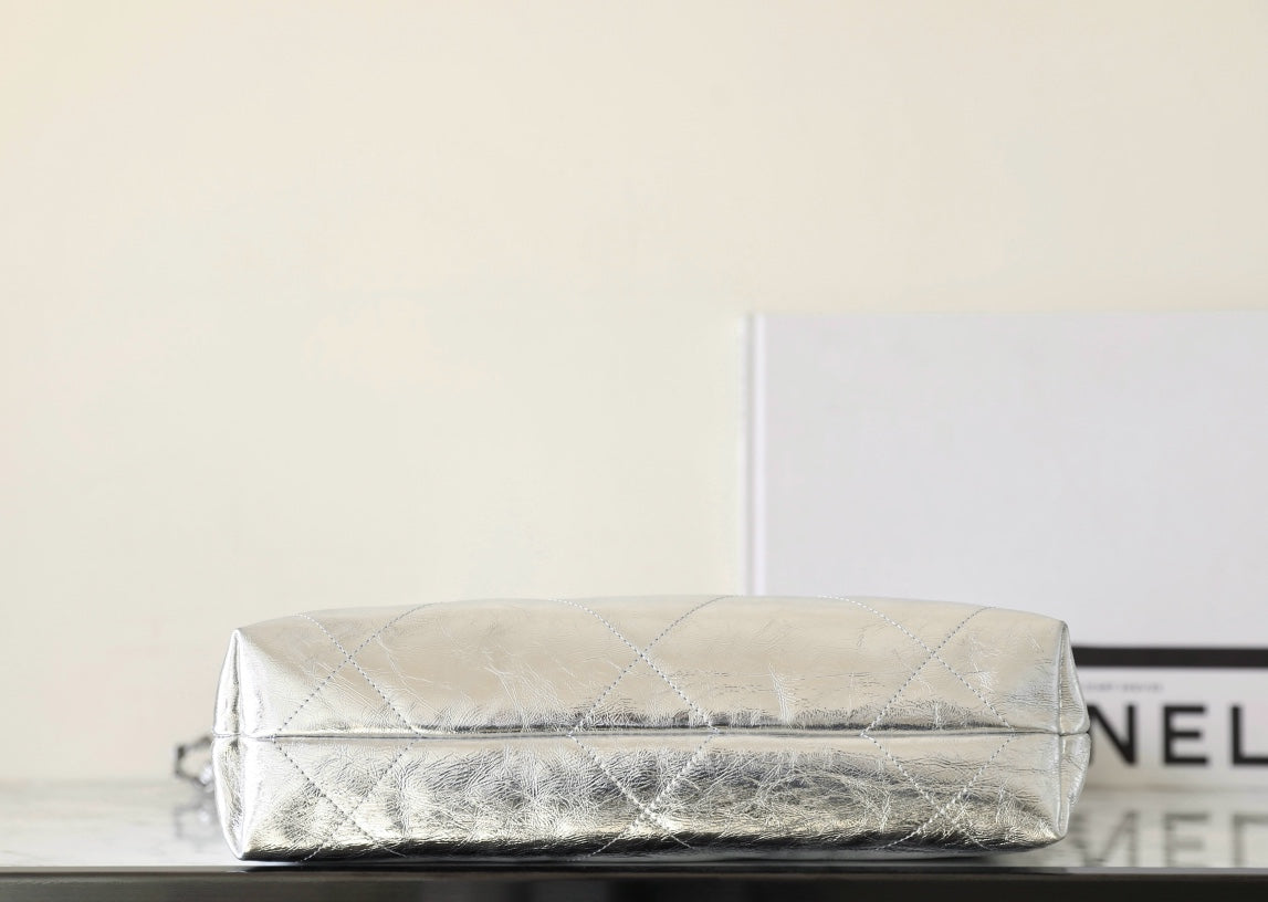 25C Hobo 22 Bag 35cm Silver Metalic Lambskin mysite