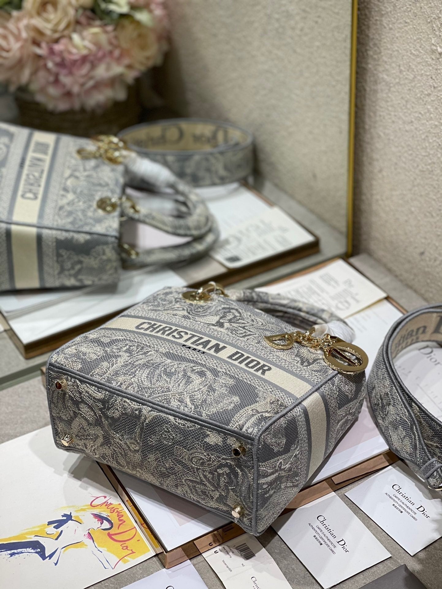 CD Gray Tiger 24 Lady Dior Bag Canvas 336660 mysite