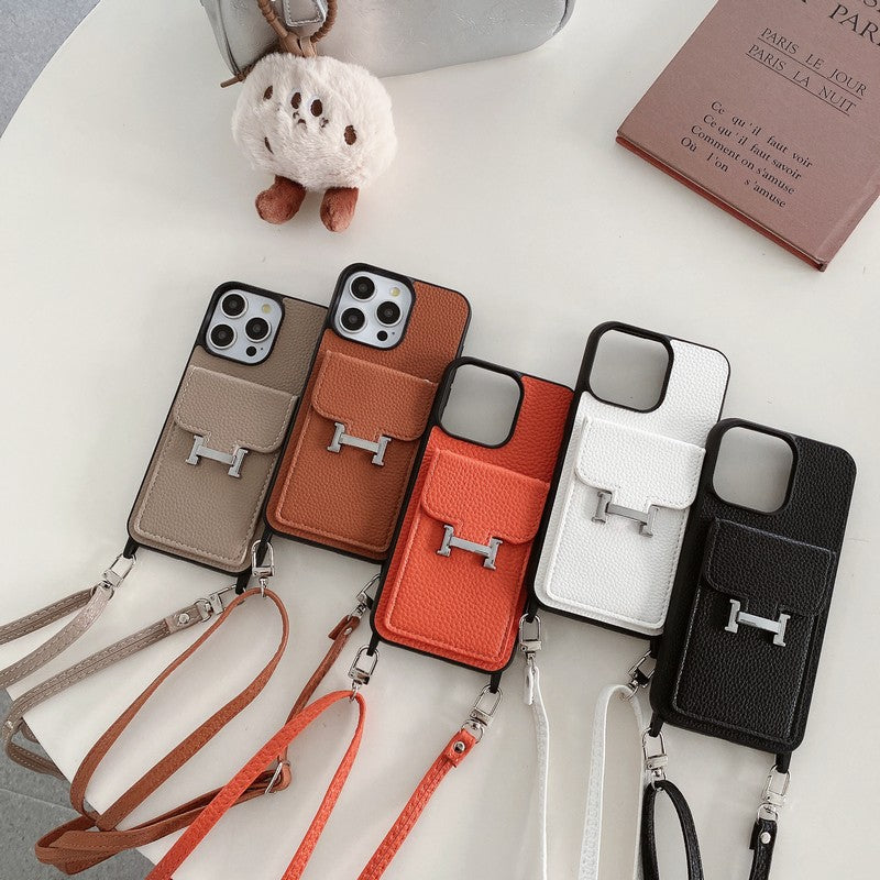 H Card Bag Leather Crossbody iPhone Case mysite
