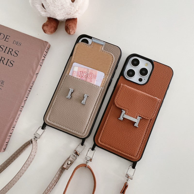 H Card Bag Leather Crossbody iPhone Case mysite