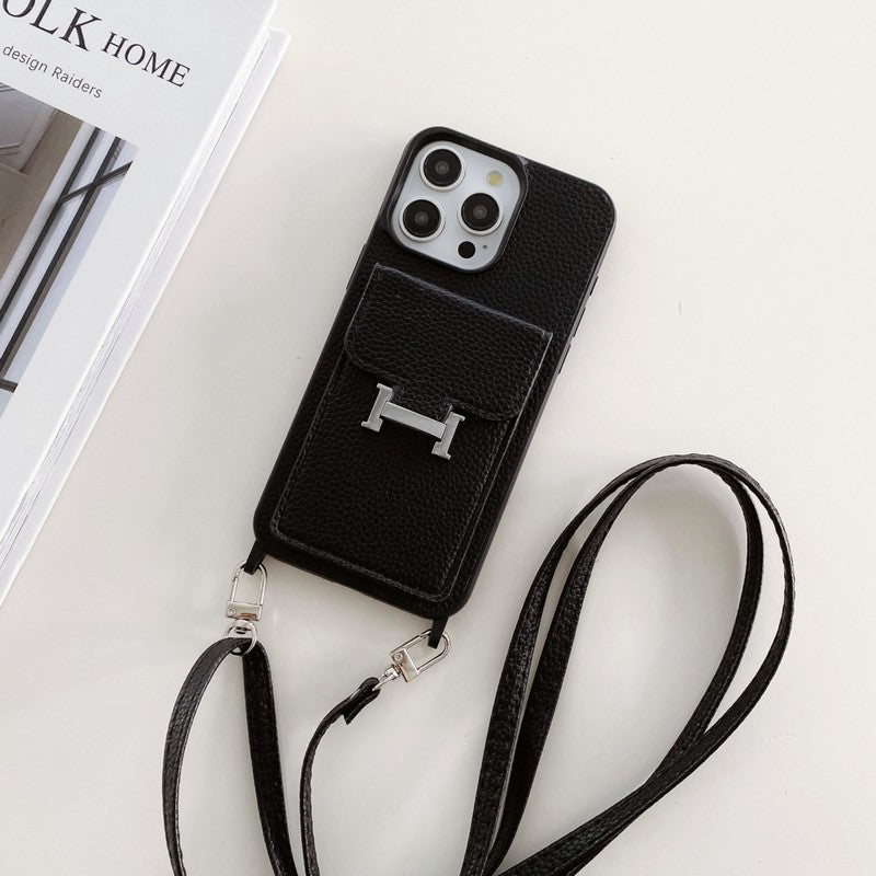 H Card Bag Leather Crossbody iPhone Case mysite