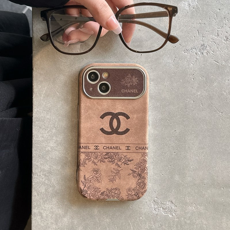 CC White & Brown Color Leather iPhone Case mysite