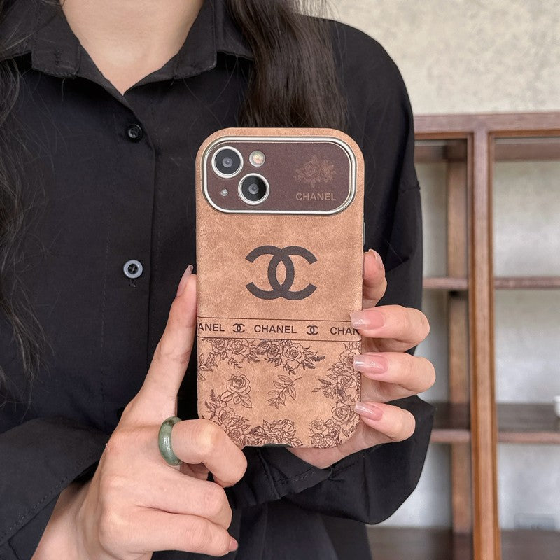CC White & Brown Color Leather iPhone Case mysite
