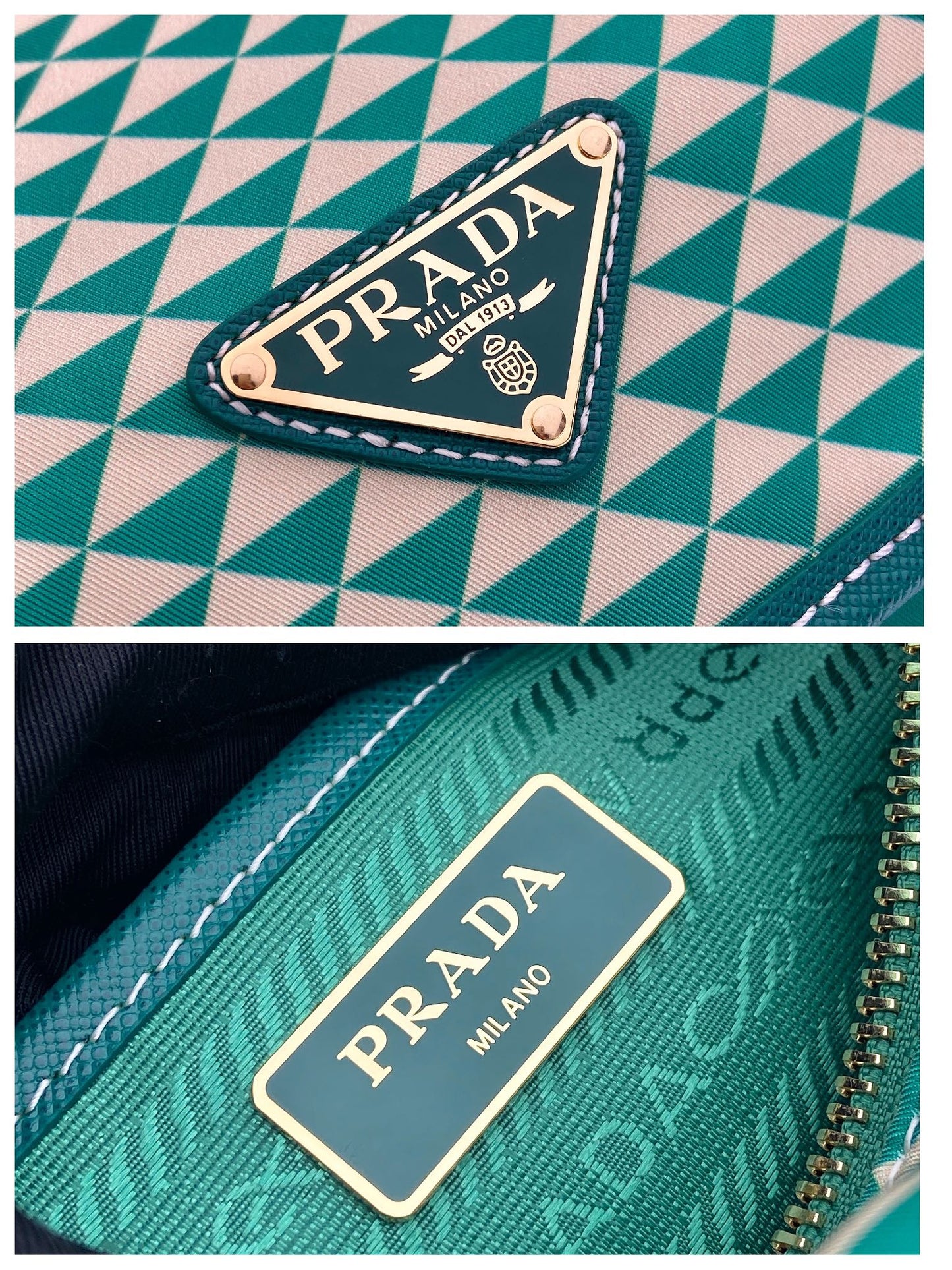 MESSENGER BAG 25 IN FOREST GREEN MIX CREAM TRIANGLE PATTERN EMBROIDERED FABRIC mysite