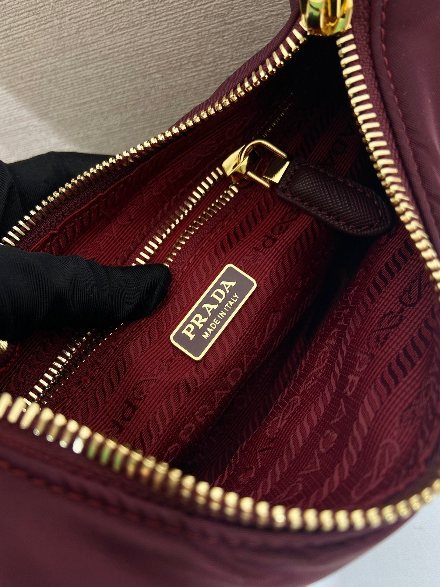 PRA Shoulder Bag 22 burgundy nylon fabric 280825 mysite