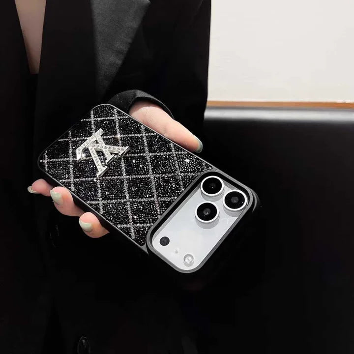 Louis Vuitton Phone Case with Sparkling Rhinestones For iPhone 17/ 16 / 15 / 14s mysite