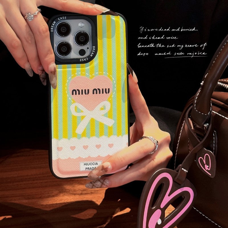 Miu Green & Pink Leather iPhone Case mysite