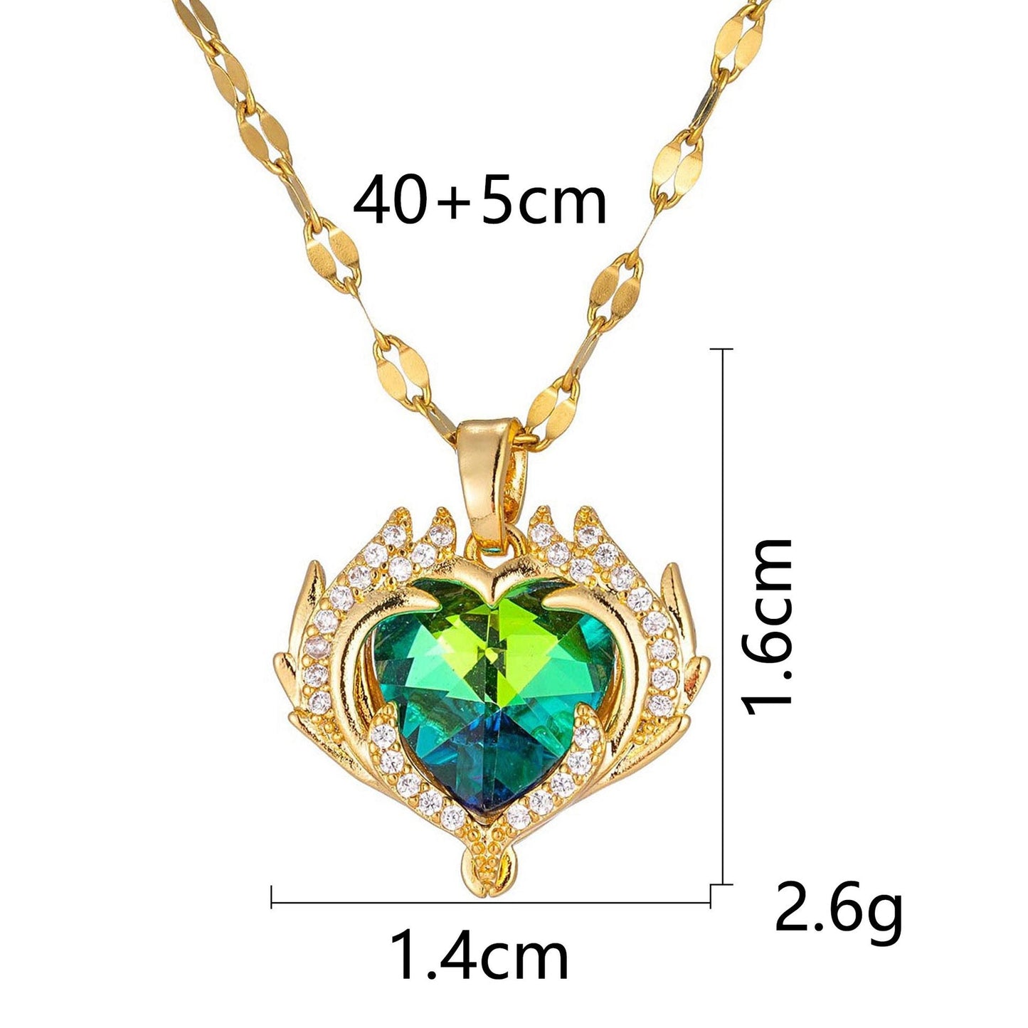 French Luxe Red Heart Pendant Necklace – Dainty Glamour with Full Rhinestones accessories mysite